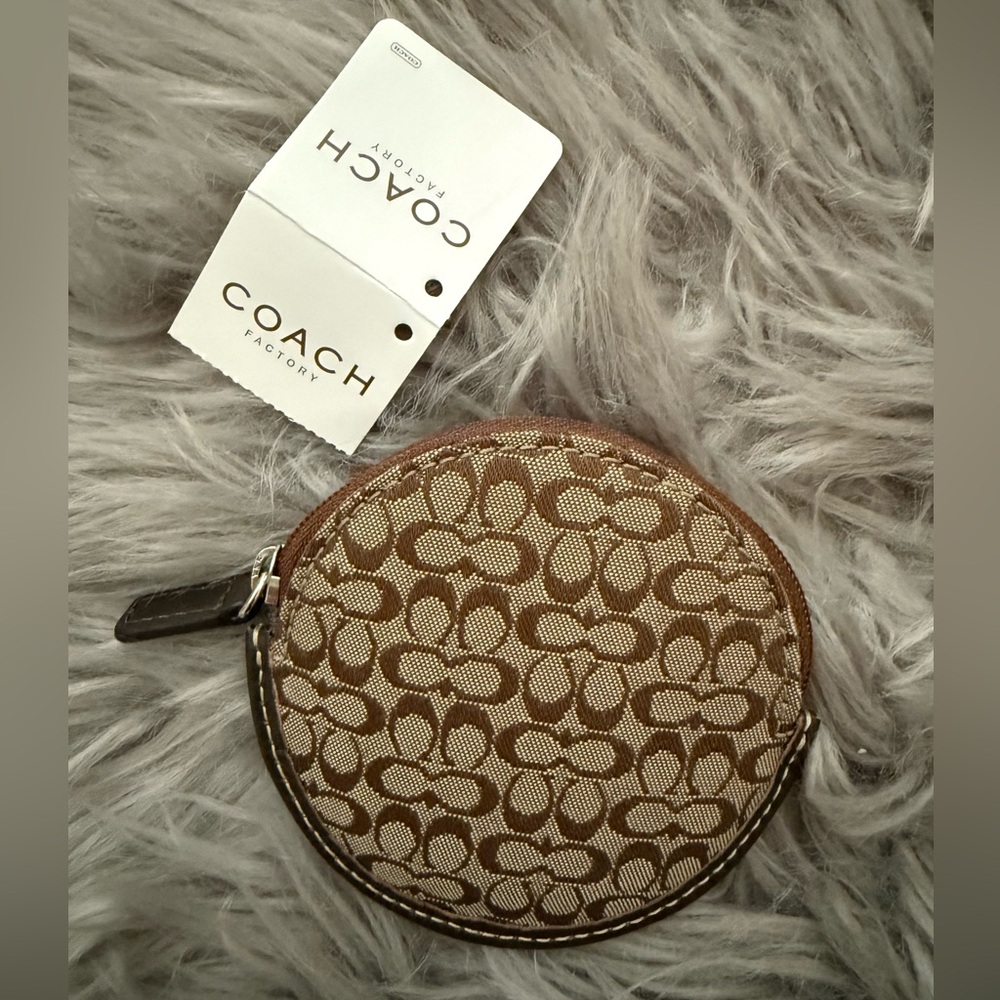 Coach Brown and Tan Coin Purse